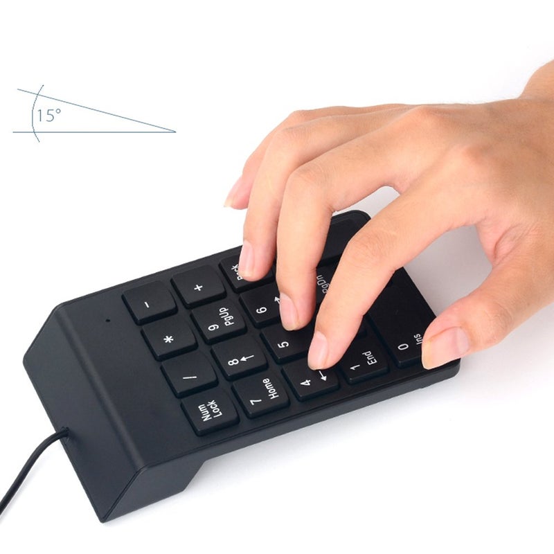 Kadaon Numeric Keypad,USB Keypad, USB 18 Key Number Numeric Keypad Keyboard for Laptop/Notebook PC Computer - Image 3
